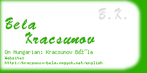 bela kracsunov business card